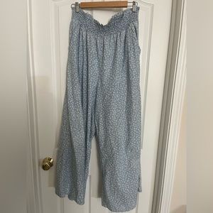 American Eagle Linen Floral Wide Leg Pants